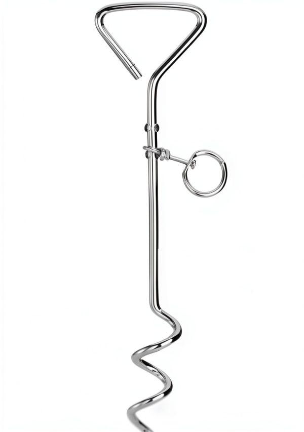 Fasmov Dog Tie Out Stake Iron Steel 4 Pack Spiral Design-1