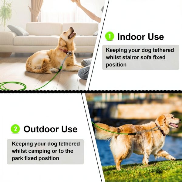 Jenico Dog Tie Out Cable Heavy Duty Tangle Free Pet Leash-5