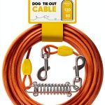 Petbobi Dog Tie Out Cable Orange 50ft Secure Anti Tangle-0