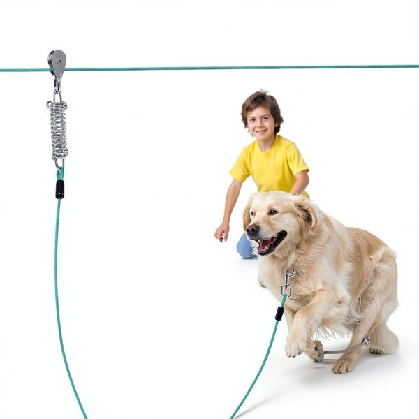 LUFFWELL Dog Tie Out Cable Heavy Duty Tangle Free Reflective-6