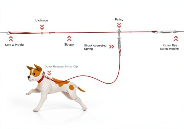 LUFFWELL Dog Tie Out Cable Heavy Duty Stainless Steel-6