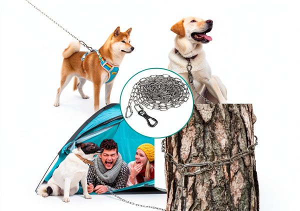 Tresbro Dog Tie Out Cable Metal Chain Rotatable Buckle-5