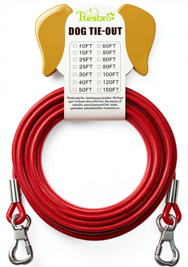 Tresbro Heavy Duty Dog Tie Out Cable Stainless Steel Leash-6