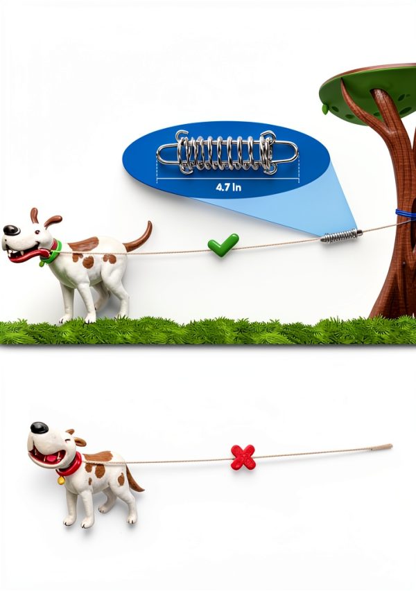 Petbobi Dog Tie Out Cable Orange 30ft Secured Upgrade-1