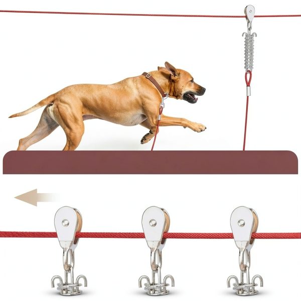 LUFFWELL Dog Run Cable Heavy Duty Tangle Free Tie Out-4
