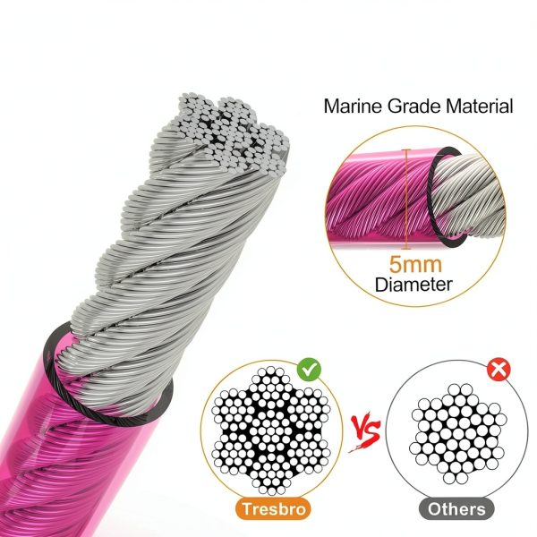 Tresbro Dog Tie Out Stainless Steel Cable Reflective Leash-2