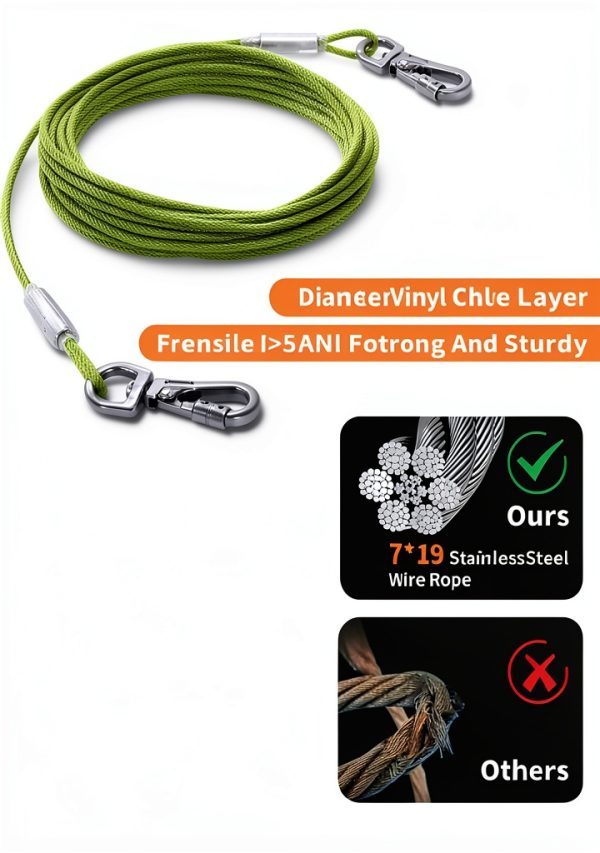 Mi Pupjoy Dog Tie Out Cable Heavy Duty Locking Carabiner-2