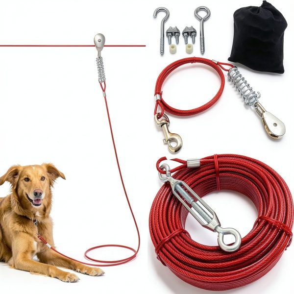 Pestairs Dog Trolley System Heavy Duty Two Dog Tie Out-0