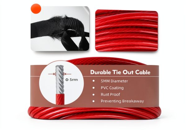 LUFFWELL Dog Run Cable Heavy Duty Tangle Free Tie Out-3
