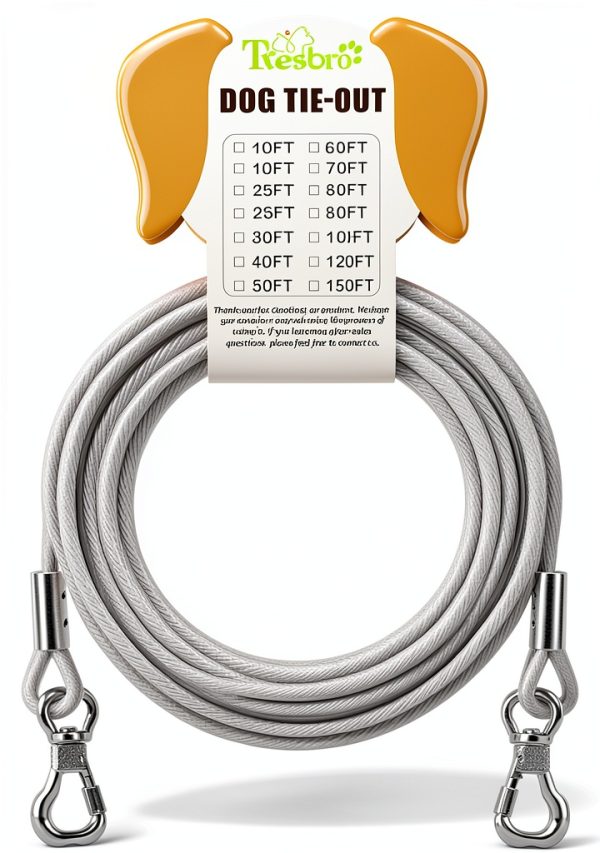 Tresbro Heavy Duty Dog Tie Out Cable Stainless Steel-6