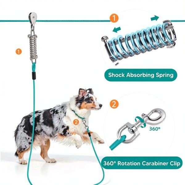 LUFFWELL Dog Tie Out Cable Heavy Duty Stainless Steel-3