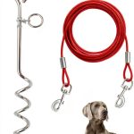 Supet Dog Tie Out Cable Stainless Steel Stake Turquoise Red-0