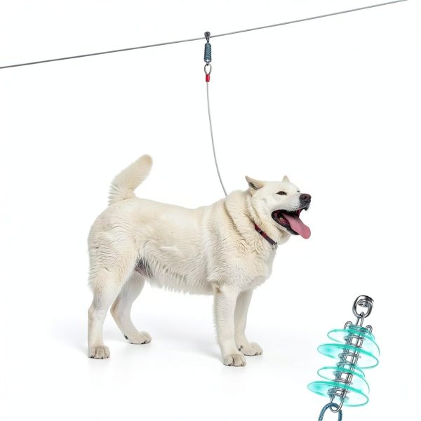 PAWNISAW Dog Tie Out Cable Stainless Steel 100ft Pet Safety-2