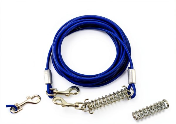 Navona Dog Tie Out Spiral Stake Heavy Duty Steel Cable-5