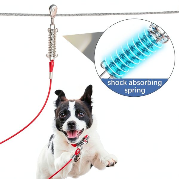Dog Tie Out Cable Snagle Direct Stainless Steel Reflective-2