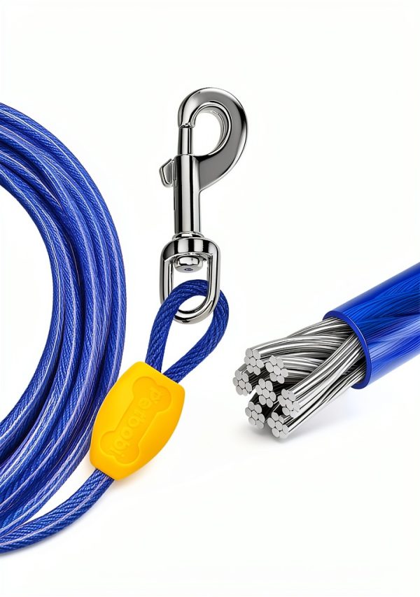 Petbobi Dog Tie Out Cable Orange 20ft 50ft Secure Tether-2