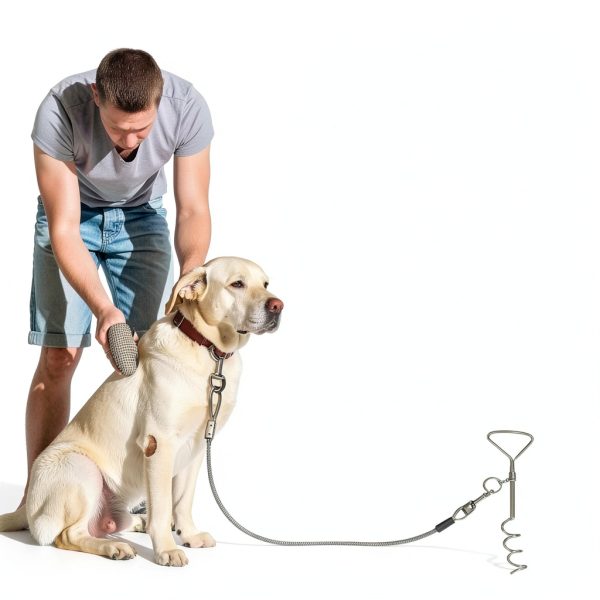 Fasmov Dog Tie Out Stake Iron Steel 4 Pack Spiral Design-7