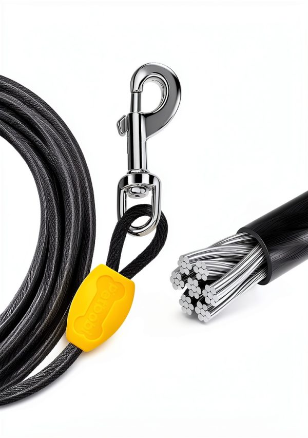 Petbobi Dog Tie Out Cable Steel Spring Chew Proof-2