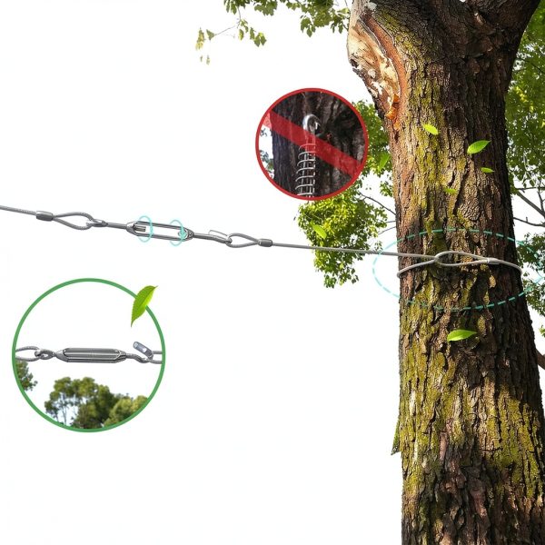 PAWNISAW Dog Tie Out Cable Stainless Steel 100ft Pet Safety-4