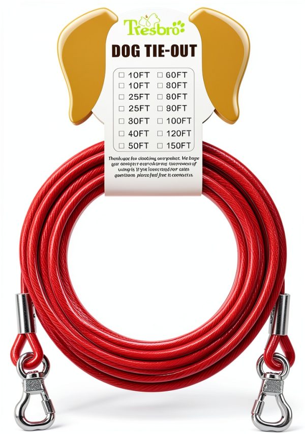 Tresbro Heavy Duty Dog Tie Out Cable Stainless Steel-6