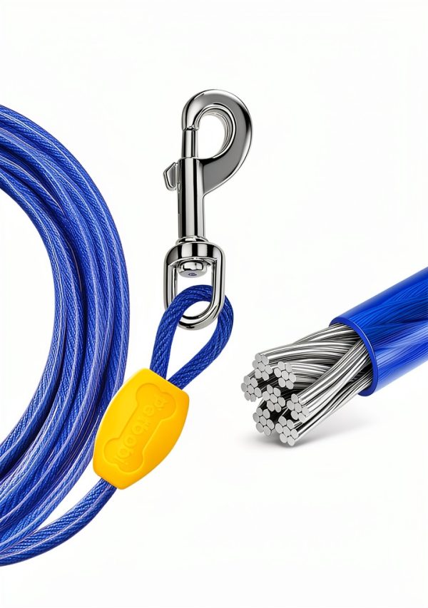 Petbobi Dog Tie Out Cable Orange Blue Black Secure Anti-2
