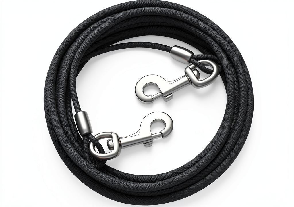 HaiYUAN dog tie out cable in use on a grassy field