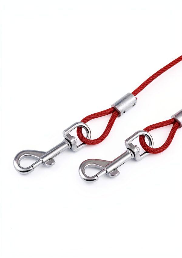 Supet Dog Tie Out Cable Stainless Steel Stake Turquoise Red-4