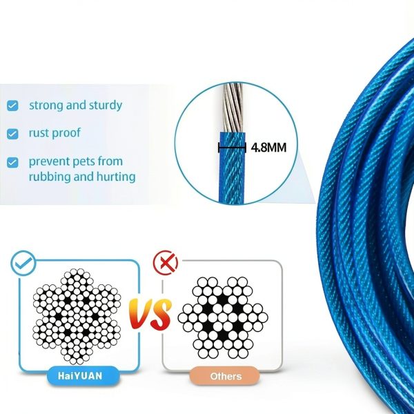 HaiYUAN Dog Tie Out Cable Durable Steel Rust Proof-2