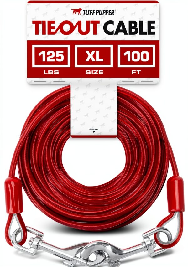 Tuff Pupper Dog Tie Out Cable Heavy Duty Galvanized Steel-0