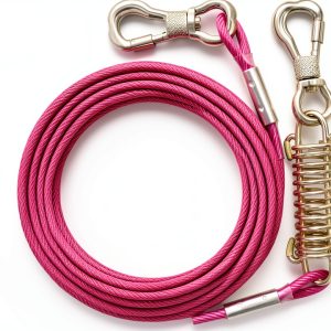 Tresbro Dog Tie Out Stainless Steel Cable Reflective Leash-0