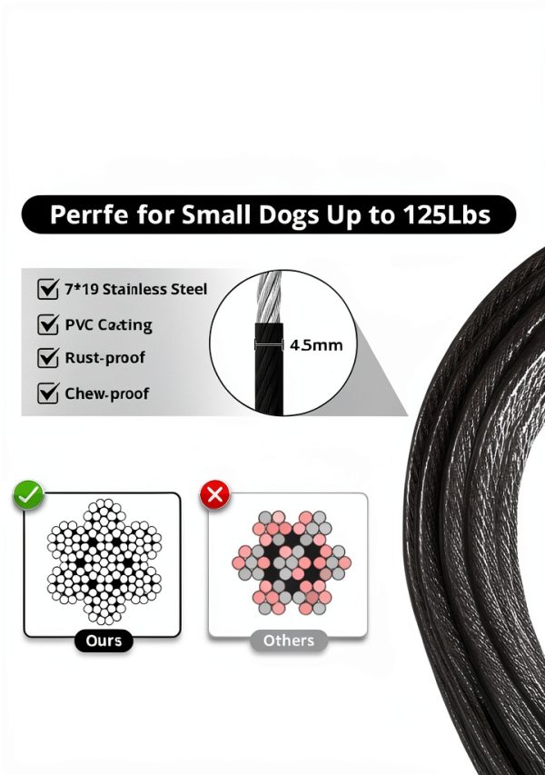 Jenico Dog Tie Out Cable Heavy Duty Steel Reflective-1