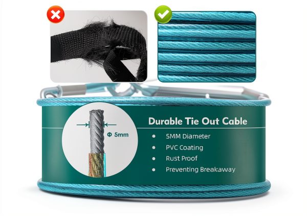 Joyrally Heavy Duty Dog Tie Out Stainless Steel Trolley-2