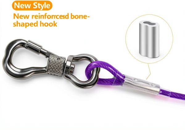 Tresbro Heavy Duty Dog Tie Out Cable Stainless Steel Leash-2