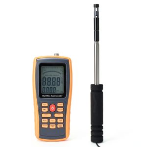 Hot Wire Anemometer Sorand Portable 3-in-1 Air Speed Temp Volume Meter-0