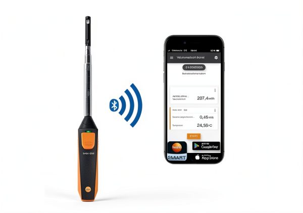 testo 405i Bluetooth handheld anemometer CFM meter Black/Orange-3
